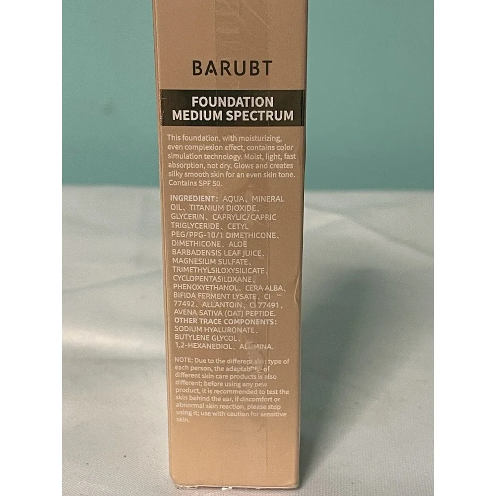Barubt‎ Foundation Medium Spectrum Sunscreen Serum SPF 50 1.4oz Sealed